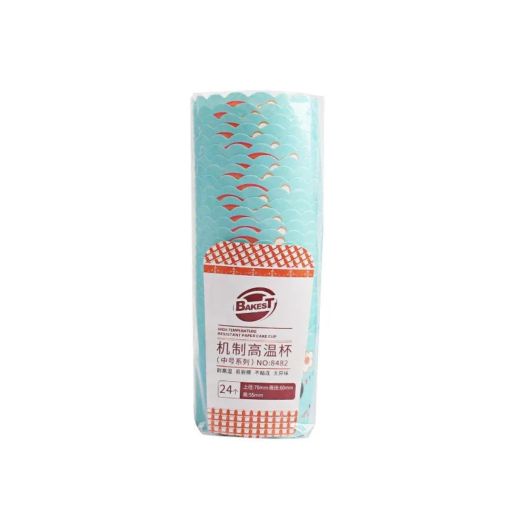 24pcs / Pacote Formas Redondas Laminadas para Bolos, Formas para Muffins, Forros para Cupcakes de Chocolate, Tamanho: 7 x 6 x 5.5cm, Entrega em Cor Aleatória, 6.8 x 5 x 3.9cm