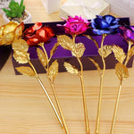 Flor Artificial Decorativa Folheada a Ouro 24K, Entrega de Cor Aleatória, Folheada a Ouro 24K