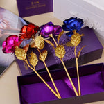 Flor Artificial Decorativa Folheada a Ouro 24K, Entrega de Cor Aleatória, Folheada a Ouro 24K