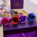 Flor Artificial Decorativa Folheada a Ouro 24K, Entrega de Cor Aleatória, Folheada a Ouro 24K