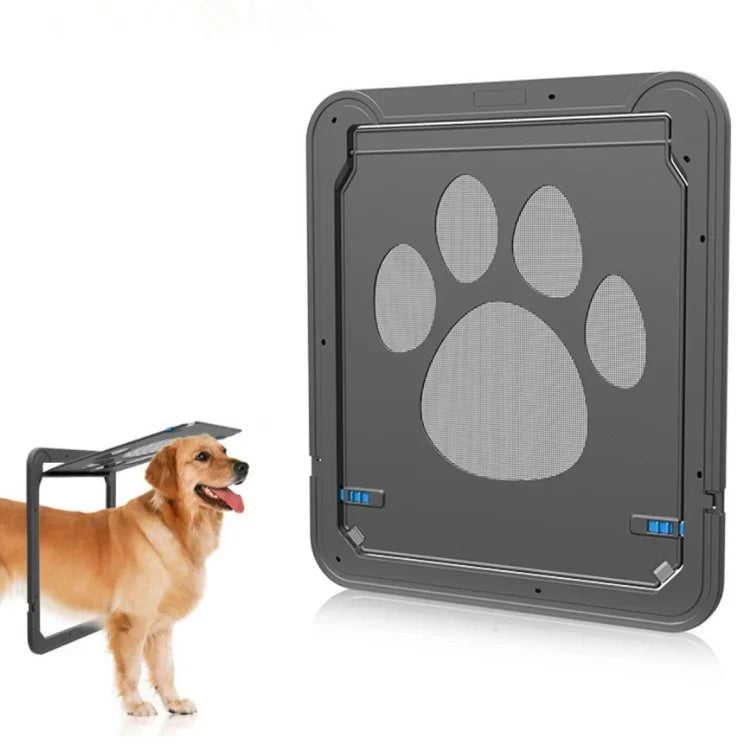 Porta de Segurança para Animais com Padrão de Pegada, Fecho Automático / Trancável, Janela com Aba para Gatos, Porta de Tela para Animais, Tamanho: 42x37cm, 42x37cm
