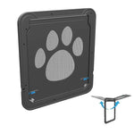 Porta de Segurança para Animais com Padrão de Pegada, Fecho Automático / Trancável, Janela com Aba para Gatos, Porta de Tela para Animais, Tamanho: 42x37cm, 42x37cm