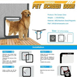 Porta de Segurança para Animais com Padrão de Pegada, Fecho Automático / Trancável, Janela com Aba para Gatos, Porta de Tela para Animais, Tamanho: 42x37cm, 42x37cm