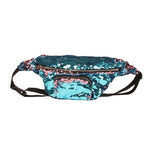 Bolsa de Cintura com Lantejoulas, Duas Cores, Bolsa de Maquilhagem, Carteiras Sereia, Bolsa de Peito para Mulheres e Raparigas, Bolsa para Telemóvel de Viagem