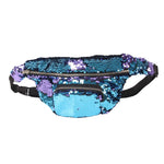 Bolsa de Cintura com Lantejoulas, Duas Cores, Bolsa de Maquilhagem, Carteiras Sereia, Bolsa de Peito para Mulheres e Raparigas, Bolsa para Telemóvel de Viagem