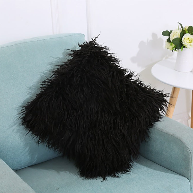 Capa de Almofada de Veludo Longo e Peludo Popular Capa Quadrada para Decoração de Quarto e Cama, Tamanho: 45 x 45cm