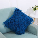 Capa de Almofada de Veludo Longo e Peludo Popular Capa Quadrada para Decoração de Quarto e Cama, Tamanho: 45 x 45cm