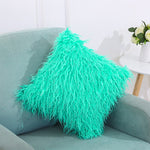 Capa de Almofada de Veludo Longo e Peludo Popular Capa Quadrada para Decoração de Quarto e Cama, Tamanho: 45 x 45cm