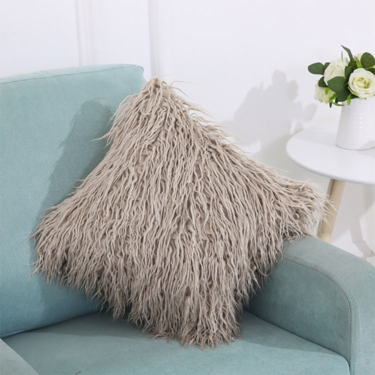 Capa de Almofada de Veludo Longo e Peludo Popular Capa Quadrada para Decoração de Quarto e Cama, Tamanho: 45 x 45cm