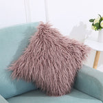 Capa de Almofada de Veludo Longo e Peludo Popular Capa Quadrada para Decoração de Quarto e Cama, Tamanho: 45 x 45cm