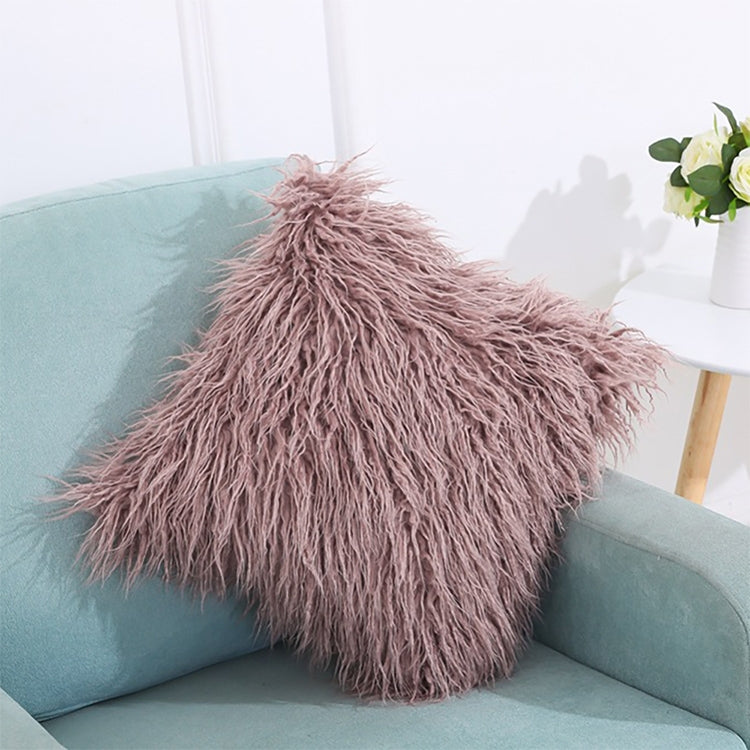Capa de Almofada de Veludo Longo e Peludo Popular Capa Quadrada para Decoração de Quarto e Cama, Tamanho: 45 x 45cm
