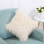 Capa de Almofada de Veludo Longo e Peludo Popular Capa Quadrada para Decoração de Quarto e Cama, Tamanho: 45 x 45cm
