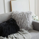 Capa de Almofada de Veludo Longo e Peludo Popular Capa Quadrada para Decoração de Quarto e Cama, Tamanho: 45 x 45cm