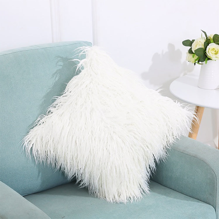Capa de Almofada de Veludo Longo e Peludo Popular Capa Quadrada para Decoração de Quarto e Cama, Tamanho: 45 x 45cm