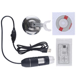 Microscópio digital USB com ampliação, sensor de imagem HD 0,3MP 2560x1920P, 8 LEDs e suporte profissional