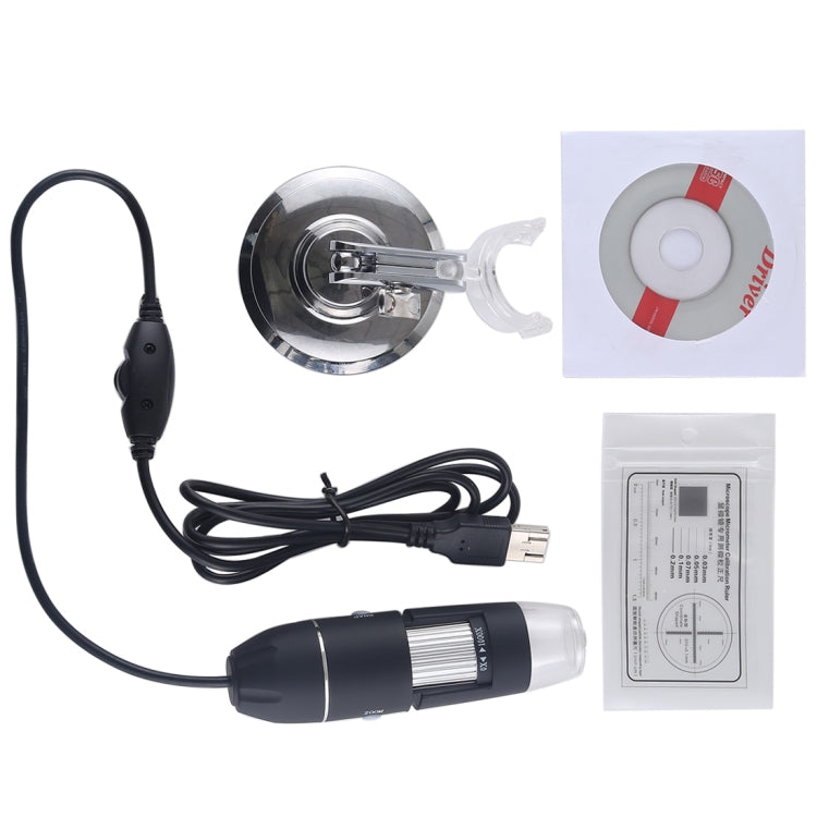 Microscópio digital USB com ampliação, sensor de imagem HD 0,3MP 2560x1920P, 8 LEDs e suporte profissional