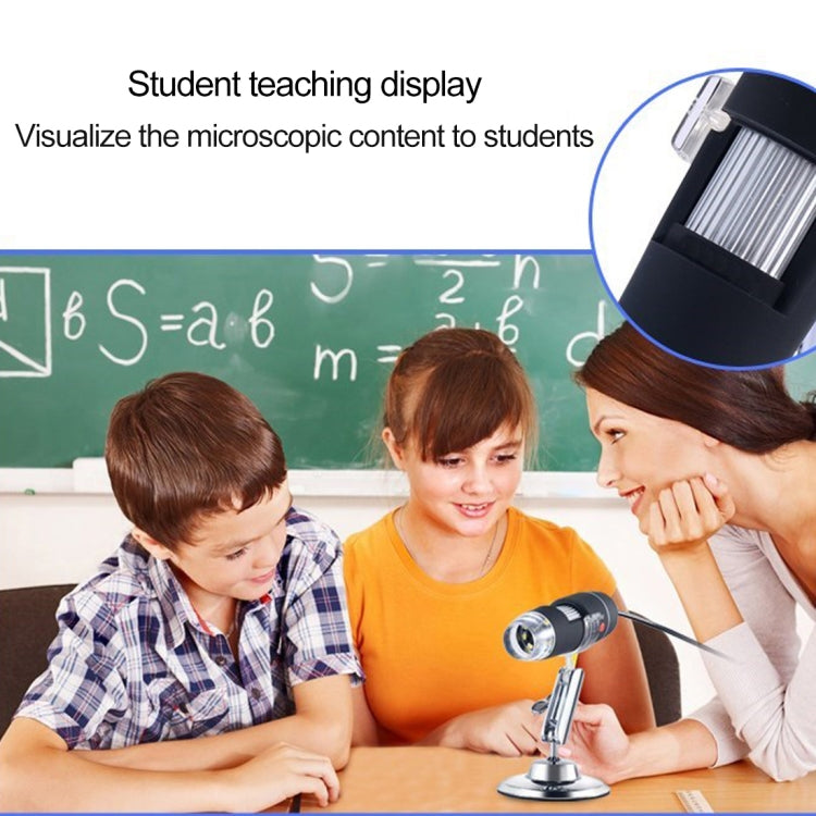 Microscópio digital USB com ampliação, sensor de imagem HD 0,3MP 2560x1920P, 8 LEDs e suporte profissional