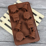 2 Moldes de Silicone para Gelados em Forma de Árvore de Natal e Pai Natal para Sobremesas e Pastelaria