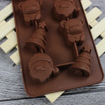 2 Moldes de Silicone para Gelados em Forma de Árvore de Natal e Pai Natal para Sobremesas e Pastelaria