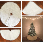 Saia de Árvore de Natal em Plush, Decoração Redonda Branca, Diâmetro: 90cm, 90cm