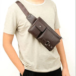 Mala Mensageiro de Ombro Universal para Homem Retro Bolsa de Cintura para Homem, Tamanho: S (24.5cm x 13cm x 1cm)
