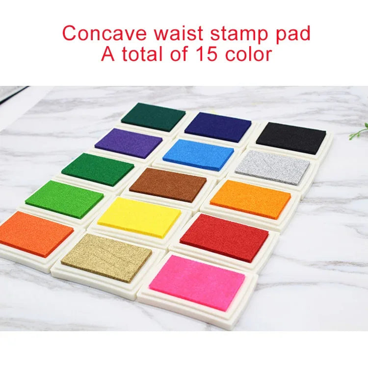 Carimbo de Borracha DIY para Artesanato Infantil à Base de Óleo, 15 Cores, Almofada de Tinta 4