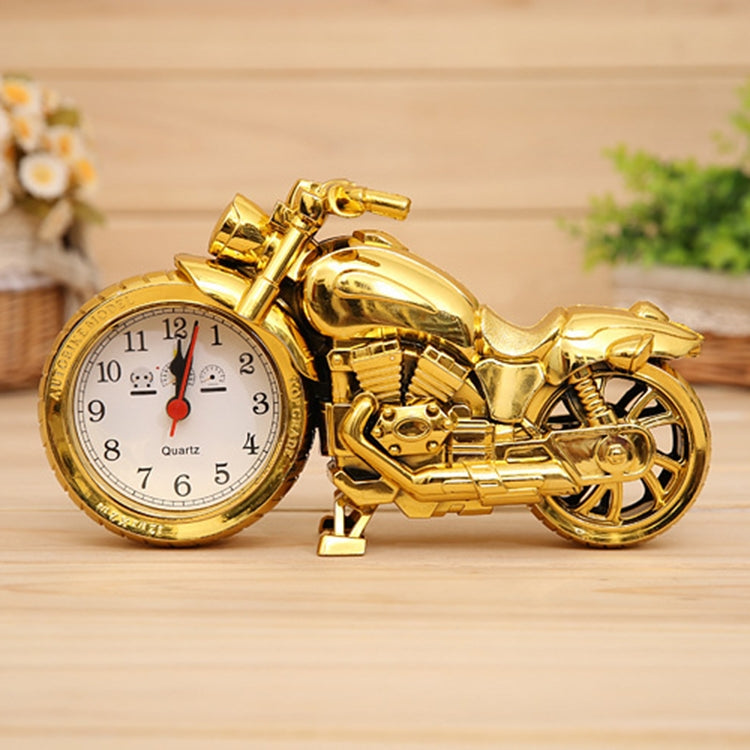 Despertador de Plástico com Ponteiros em Forma de Motociclo de Desenho Animado para Quarto, Tamanho: 23*13*6cm, Dourado, Dourado, Vermelho, Preto, Dourado, Preto