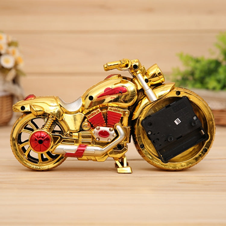 Despertador de Plástico com Ponteiros em Forma de Motociclo de Desenho Animado para Quarto, Tamanho: 23*13*6cm, Dourado, Dourado, Vermelho, Preto, Dourado, Preto