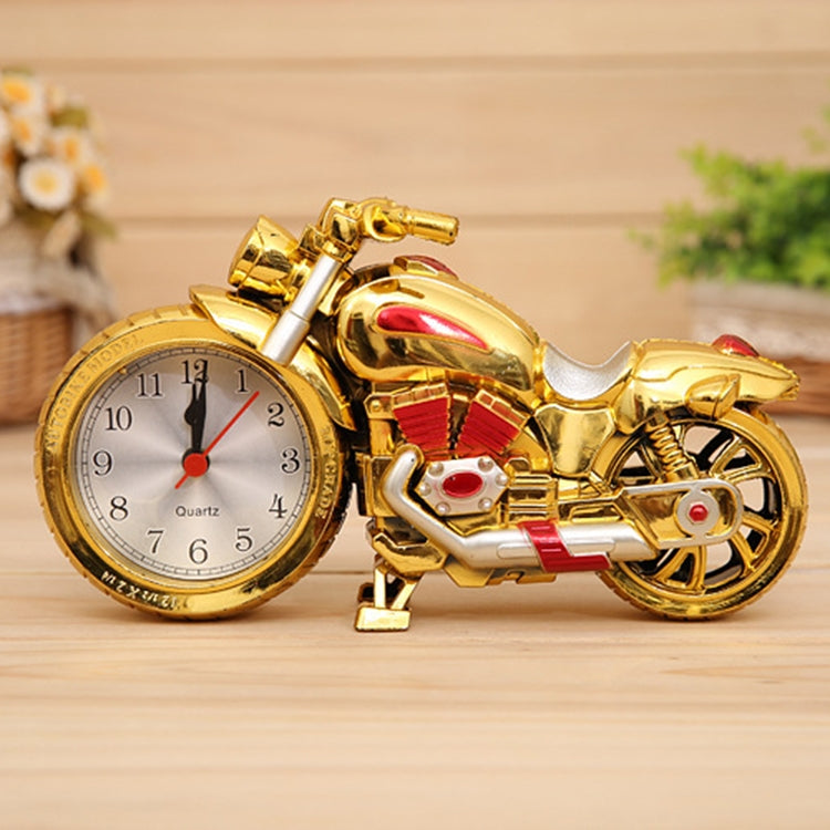 Despertador de Plástico com Ponteiros em Forma de Motociclo de Desenho Animado para Quarto, Tamanho: 23*13*6cm, Dourado, Dourado, Vermelho, Preto, Dourado, Preto