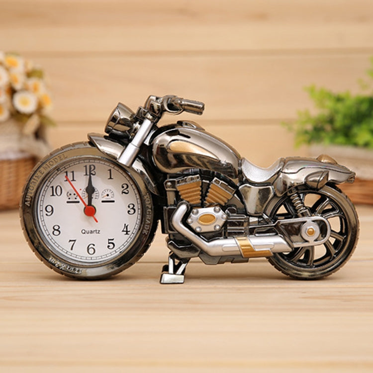 Despertador de Plástico com Ponteiros em Forma de Motociclo de Desenho Animado para Quarto, Tamanho: 23*13*6cm, Dourado, Dourado, Vermelho, Preto, Dourado, Preto