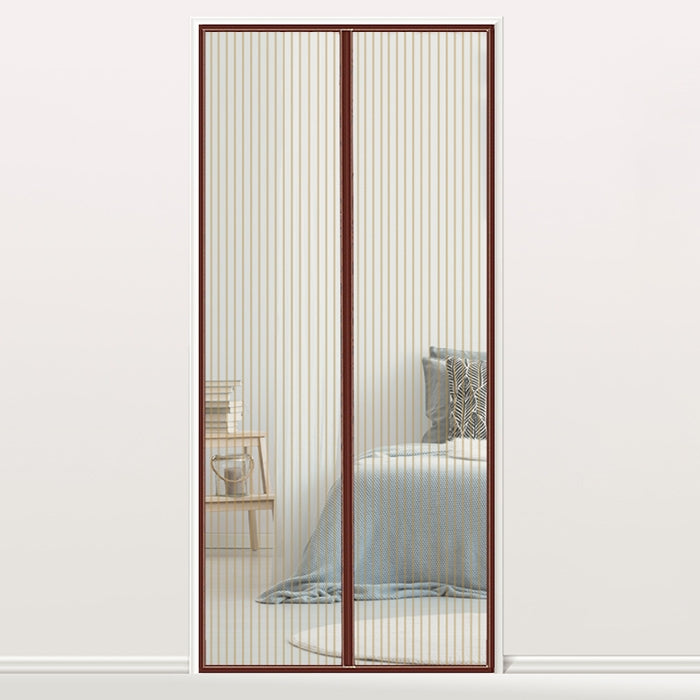 Cortina Magnética para Porta com Tela Mosquiteira, Tamanho: 210x100cm, Tamanho: 210x100cm (Preto), Tamanho: 210x100cm (Café), Tamanho: 210x100cm (Bege), Tamanho: 210x100cm (Branco)