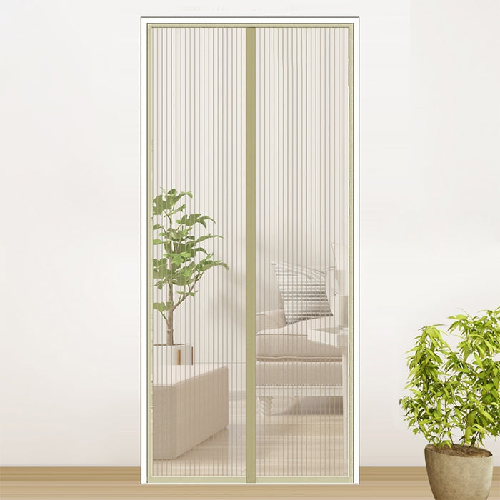Cortina Magnética para Porta com Tela Mosquiteira, Tamanho: 210x100cm, Tamanho: 210x100cm (Preto), Tamanho: 210x100cm (Café), Tamanho: 210x100cm (Bege), Tamanho: 210x100cm (Branco)
