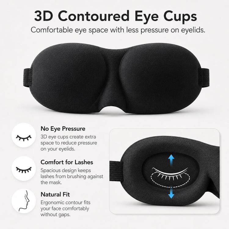 Máscara de Dormir Portátil 3D para Sombreamento e Descanso, Máscara de Olhos Fofa Feminina