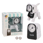 Mini Relógio Despertador Manual de Deformação Infantil Brinquedo Robô