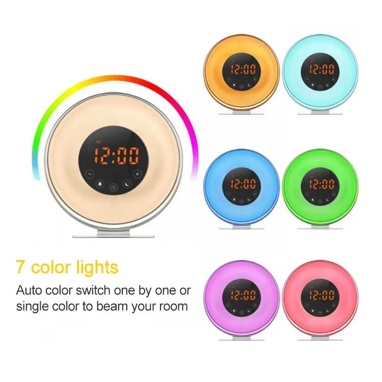 Despertador Inteligente Multifuncional com Luz LED Táctil, Rádio FM, USB