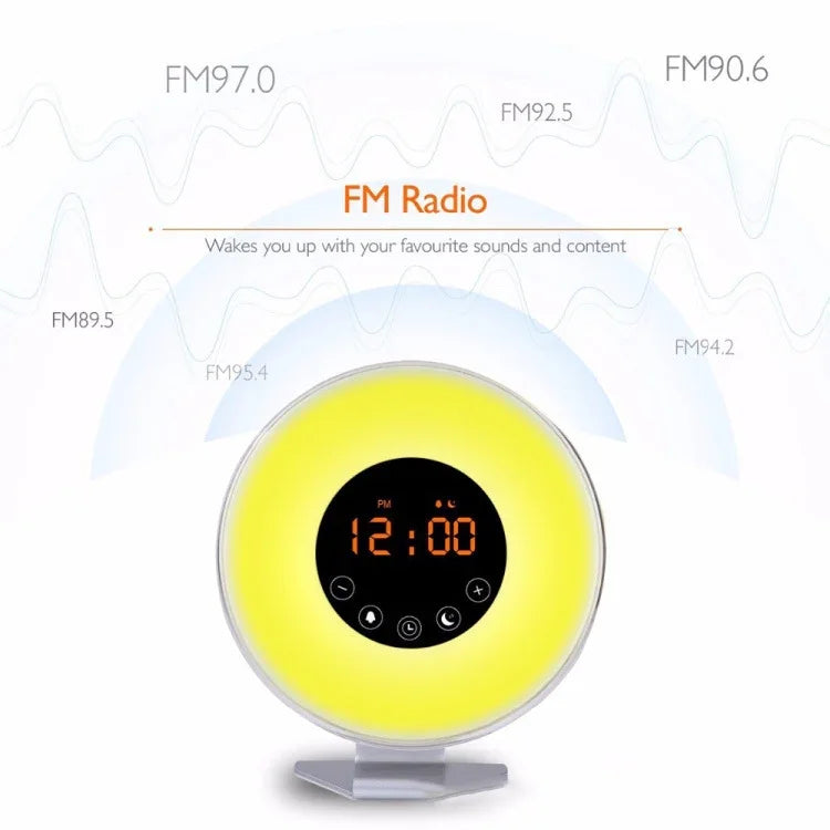 Despertador Inteligente Multifuncional com Luz LED Táctil, Rádio FM, USB
