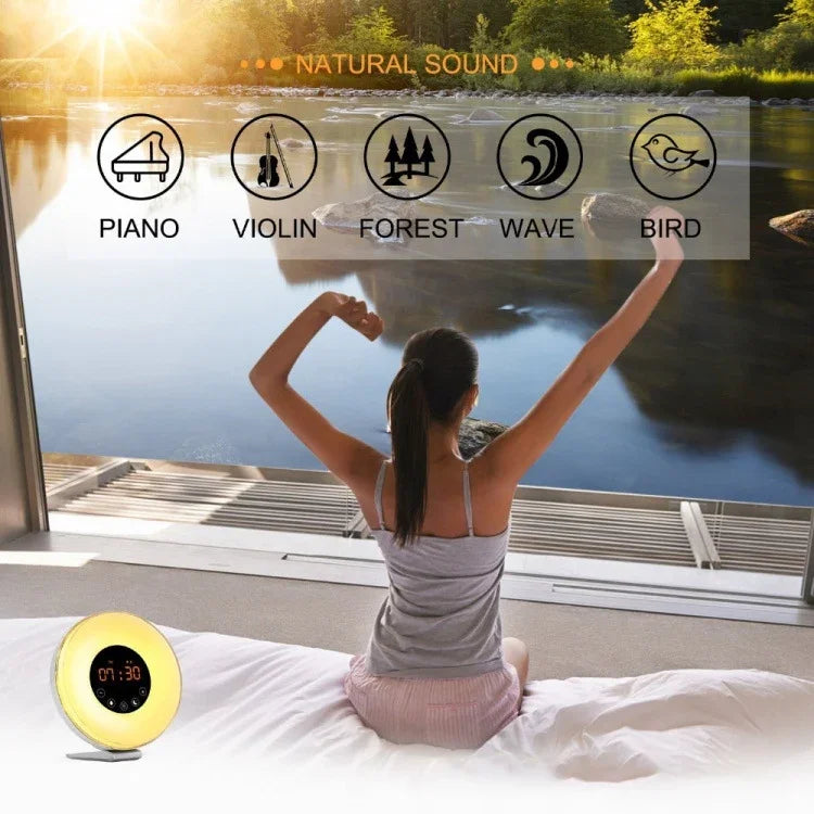 Despertador Inteligente Multifuncional com Luz LED Táctil, Rádio FM, USB