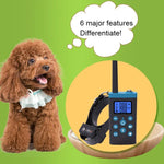 Colar Automático Anti-Latido Sistema de Controlo de Treino para Animais de Estimação + Colar em Pele PU com Choque Elétrico para Cães, PD525