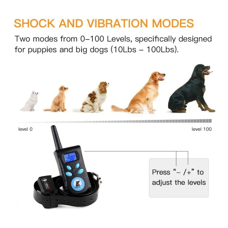 Colar Automático Anti-Latido Sistema de Controlo de Treino para Animais + Colar de Couro PU com Choque Elétrico para Cães, PD520