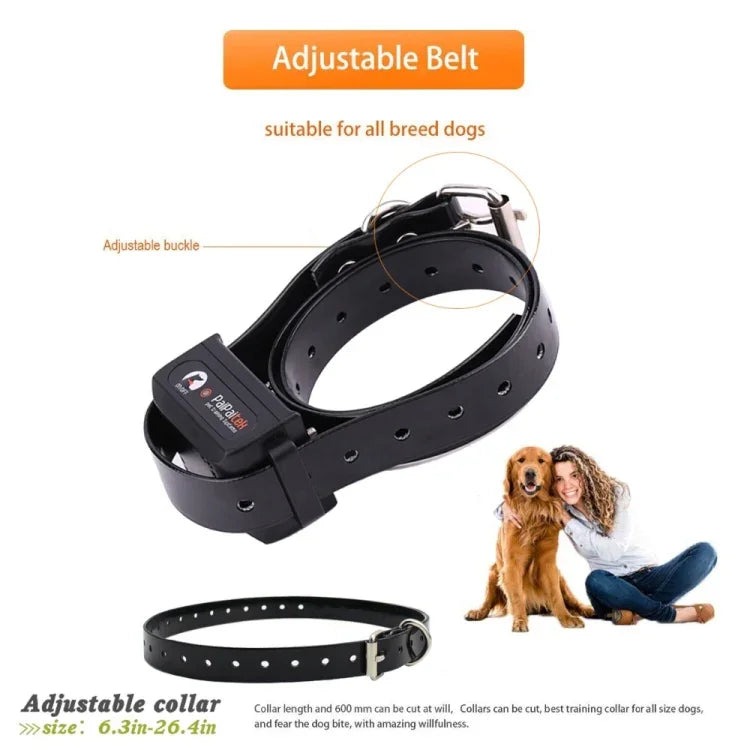 Colar Automático Anti-Latido Sistema de Controlo de Treino para Animais + Colar de Couro PU com Choque Elétrico para Cães, PD520