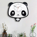 Relógio de Parede em Acrílico com Panda a Balançar para Decoração Criativa de Casa, Escritório e Quarto, Relógio de Parede em Acrílico Panda a Balançar