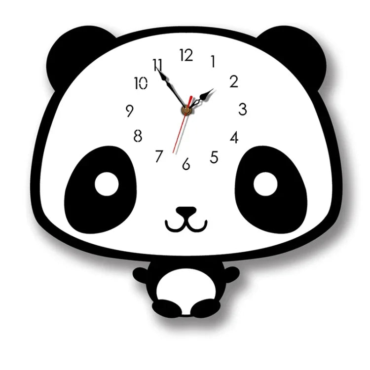 Relógio de Parede em Acrílico com Panda a Balançar para Decoração Criativa de Casa, Escritório e Quarto, Relógio de Parede em Acrílico Panda a Balançar