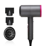 Secador de cabelo de alta potência com ar frio e quente aniônico e temperatura constante, Plugue EU, Plugue EU (Vermelho + Cinzento) +3