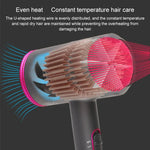 Secador de cabelo de alta potência com ar frio e quente aniônico e temperatura constante, Plugue EU, Plugue EU (Vermelho + Cinzento) +3