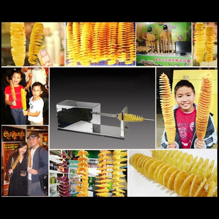Torre Elétrica para Batatas Tornado em Aço Inoxidável, Plugue EU, Elétrica