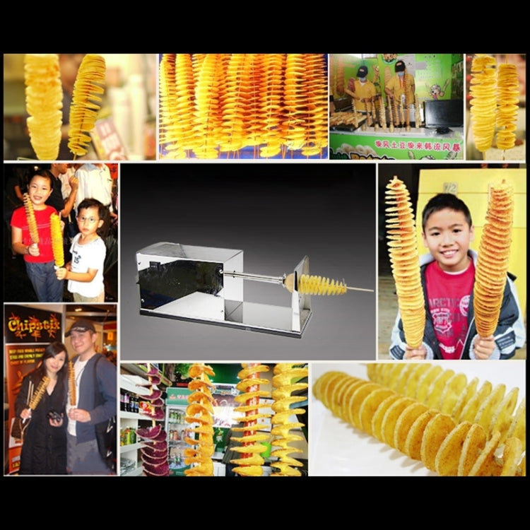 Torre Elétrica para Batatas Tornado em Aço Inoxidável, Plugue EU, Elétrica