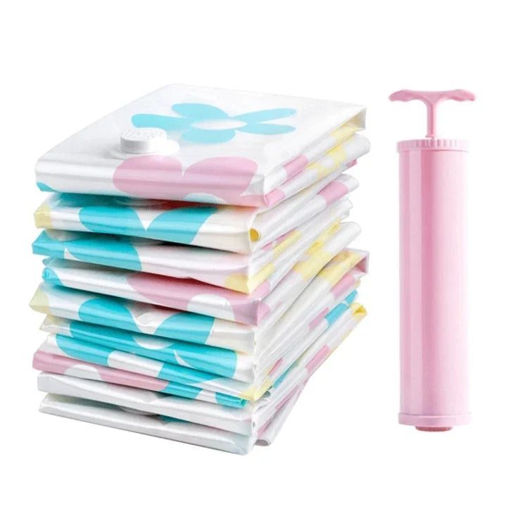 11 PCS Saco de armazenamento a vácuo que poupa espaço com padrão de girassóis, saco de armazenamento a vácuo para edredões e roupas com bomba manual, incluindo: 3 PCS 80*100 cm, 2 PCS 60*80 cm, 3 PCS 50*70 cm, 2 PCS 40*60 cm, 11 PCS saco de armazenamento