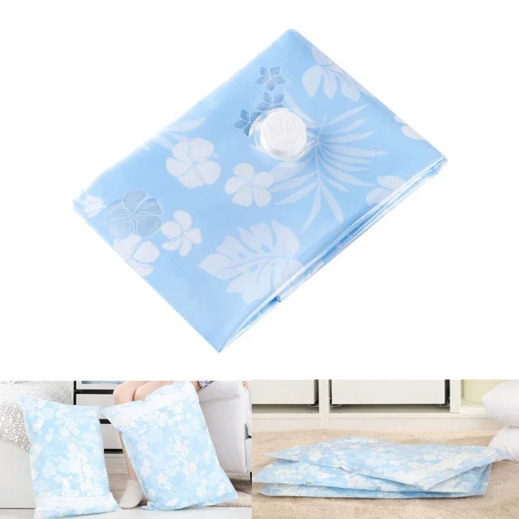 Saco de Armazenamento a Vácuo com Padrão de Orquídeas para Poupar Espaço, Sacos para Selagem a Vácuo de Edredões e Roupa, Tamanho: 60*80 cm