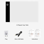 Quadros de Cópia Acrílicos Ultra-finos USB de Tamanho A5 com Três Níveis de Brilho Regulável para Desenho de Esboços de Anime, com Cabo USB e Ficha, A5 com Cabo USB e Ficha