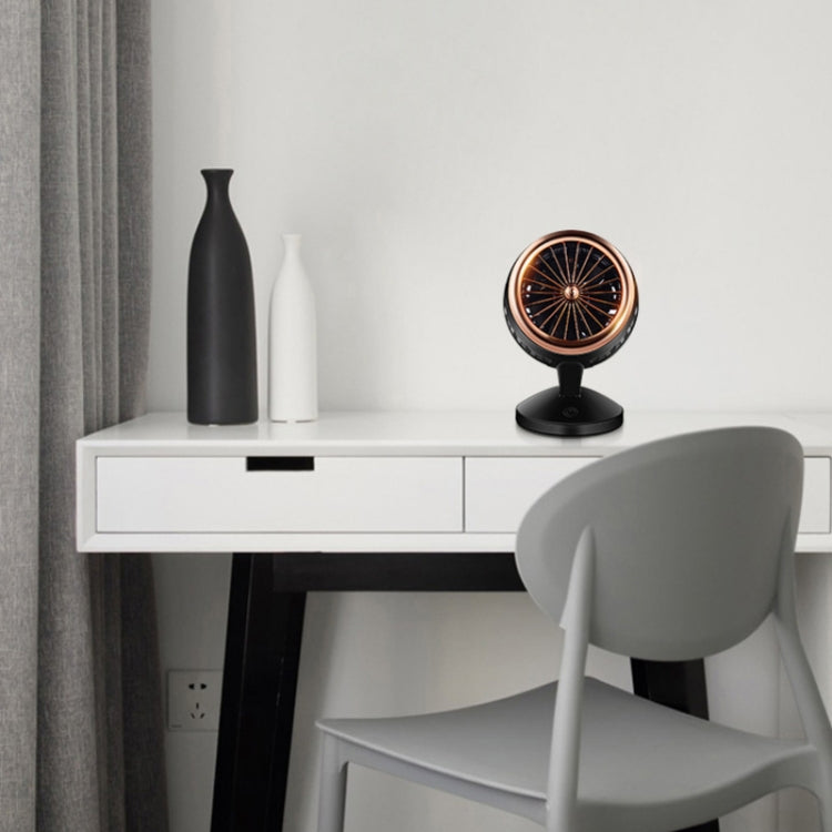 Ventoinha Elétrica de Secretária Portátil Mini com Ciclo de Convecção de Ar e Carregamento USB Ajustável, Suporta Controlo de 2 Velocidades